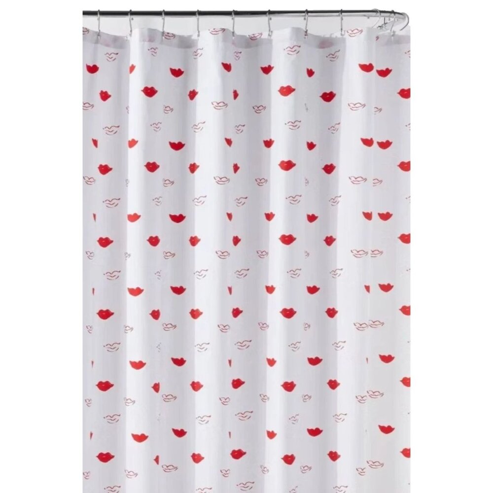 Room Essentials Red Lips Shower Curtain RED LIPSTICK NEW
